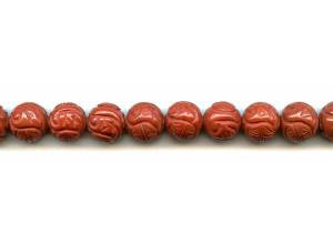 Red Jasper 12mm Carved Round