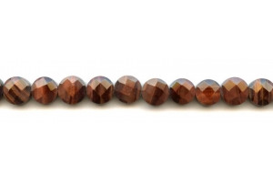 Red Tiger Eye 10mm Faceted Coin