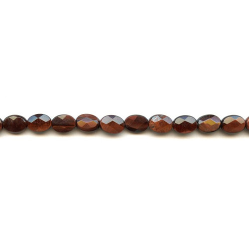 193-1014 Red Tiger Eye <br>8x10 Faceted Flat Oval