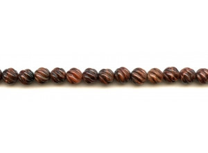 Red Tiger Eye 8mm S-Corrugated Round