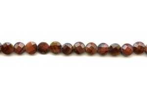 Red Tiger Eye 8mm Faceted Coin