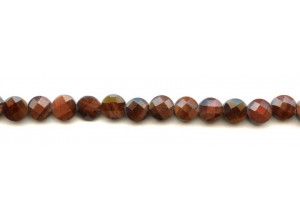 Red Tiger Eye 8mm Faceted Coin