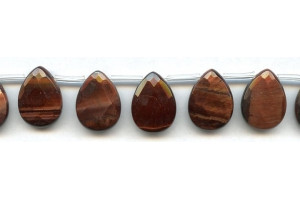 Red Tiger Eye 15x20 Flat Pear Briolette