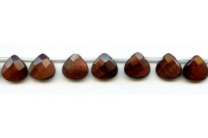 Red Tiger Eye 12x12 Flat Pear Briolette