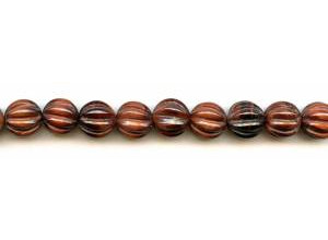 Red Tiger Eye 12mm Corrugated Round