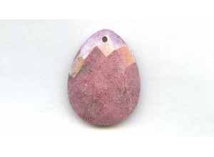 Rhodonite 35x45 Faceted Flat Pear Pendant