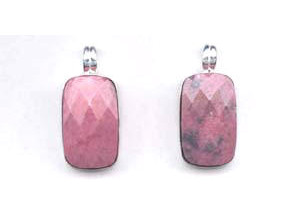 Rhodonite 18x30 Rectangle Bezel Pendant