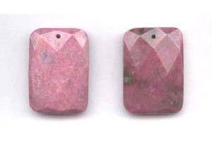 Rhodonite 28x40 Faceted Rectangle Pendant