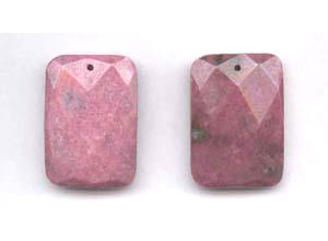 Rhodonite 28x40 Faceted Rectangle Pendant