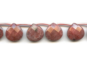 Rhodonite 20mm Flat Pear Briolette