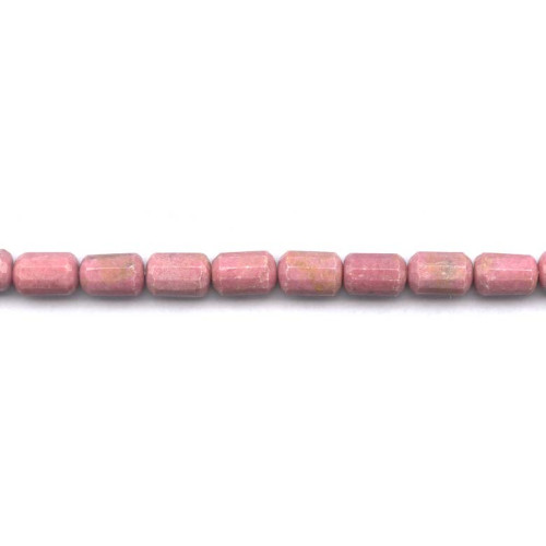 194-1114 Rhodonite <br>8x12 Strip-faceted Tube