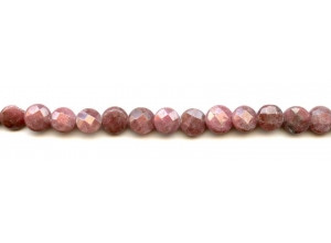 Rhodonite 8mm Faceted Coin