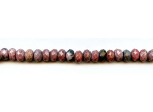 Rhodonite 8mm Faceted Rondell