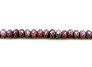 Rhodonite 10mm Faceted Rondell