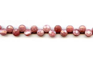 Rhodonite 8mm Coin Briolette