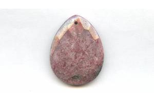 Rhodonite 35x45 Faceted Flat Pear Pendant