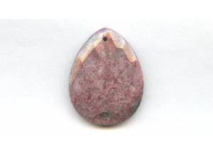 Rhodonite 35x45 Faceted Flat Pear Pendant