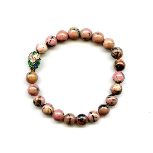 194-1257 Rhodonite <br>8mm Round Bracelet