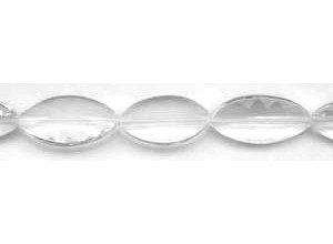 Rock Crystal 15x30 Faceted Ridged Flat Oval