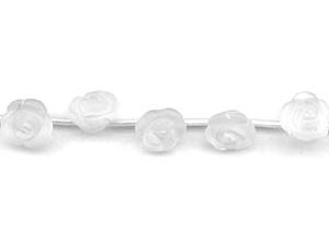 Matte Rock Crystal 16mm Carved Flower