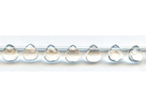 Rock Crystal 10mm Flat Pear Briolette