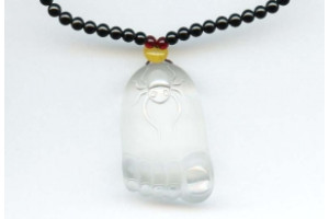 Rock Crystal 45x28 Carved Pendant