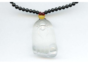 Rock Crystal 45x28 Carved Pendant