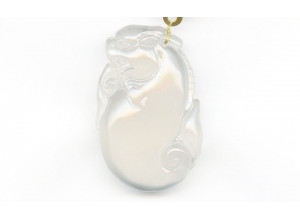 Milky Quartz 55x37 Carved Pendant