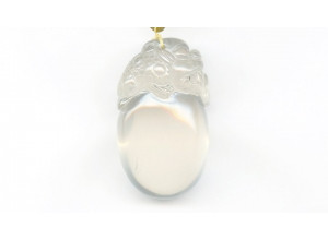 Milky Quartz 49x30 Carved Pendant