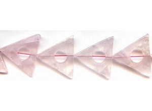 Rose Quartz 25mm Triangle Donut