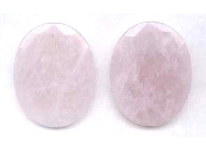 Rose Quartz 40x50 Faceted Flat Oval Pendant