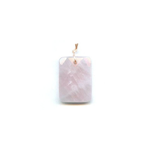 198-1144 Rose Quartz <br>22x30 Faceted Rectangle Pendant