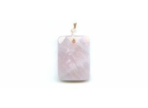 Rose Quartz 22x30 Faceted Rectangle Pendant