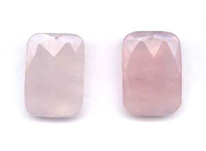 Rose Quartz 28x40 Faceted Rectangle Pendant