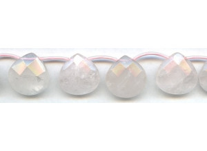 Rose Quartz 20mm Flat Pear Briolette