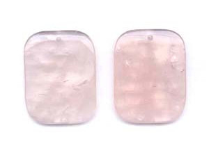 Rose Quartz 35x45 Flat Rectangle Pendant