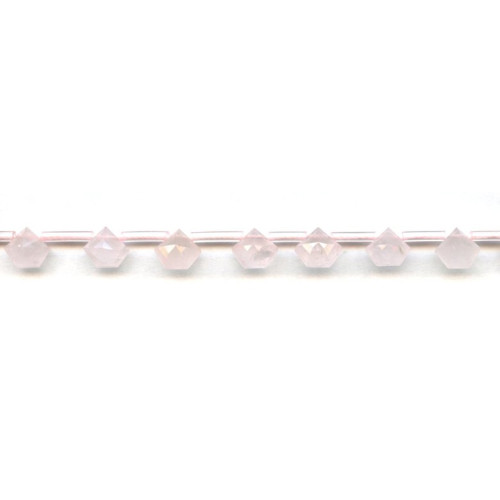 198-1193 Rose Quartz <br>8mm Pentagon Briolette