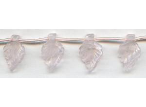 Rose Quartz 15x25 Twisted Leaf Drop