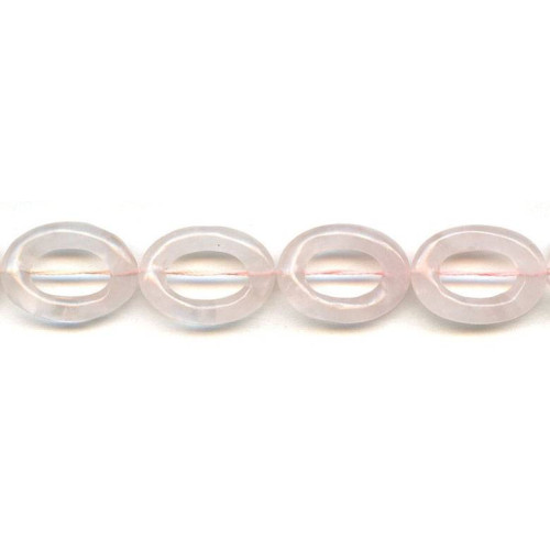 198-1403 Rose Quartz <br>18x25 Twist Oval Donut