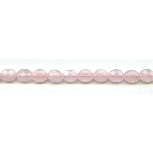 198-1464 Rose Quartz <br>8x10 Faceted Flat Oval