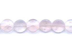 Rose Quartz 18mm Faceted Coin