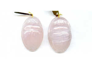 Rose Quartz 37-38x Scarab Pendant