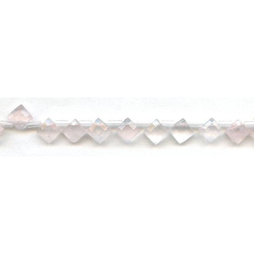 198-1619 Rose Quartz <br>7x7 Diamond Briolette