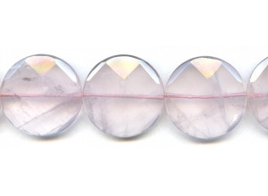 Rose Quartz 31mm Faceted Coin