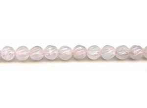 Rose Quartz 10mm Corrugated Round