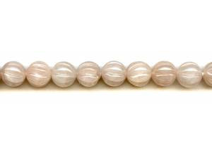 Rose Quartz 12mm Corrugated Round