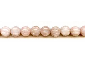 Rose Quartz 12mm Corrugated Round