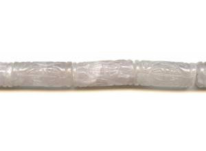 Rose Quartz 12x30 Carved Tube