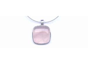 Rose Quartz 20x20 Cabochon Pendant