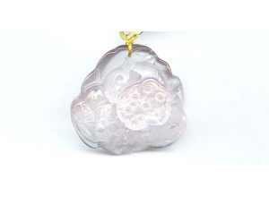 Rose Quartz 40x42 Carved Pendant